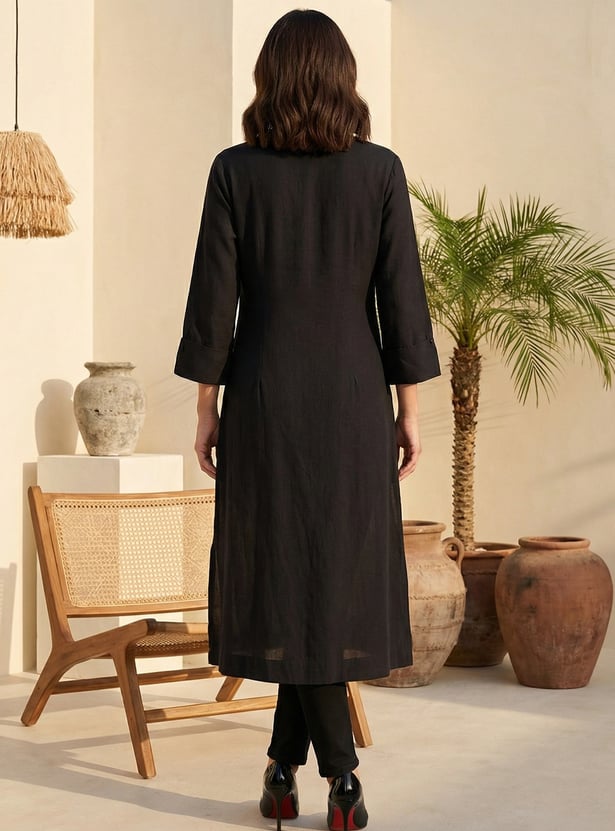 W Solid Straight Kurta