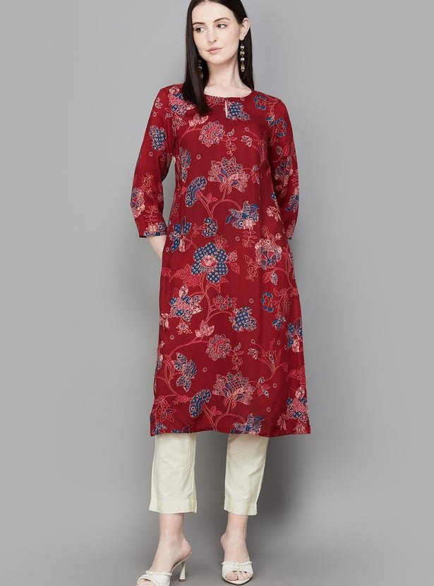 W Floral Print Straight Kurta
