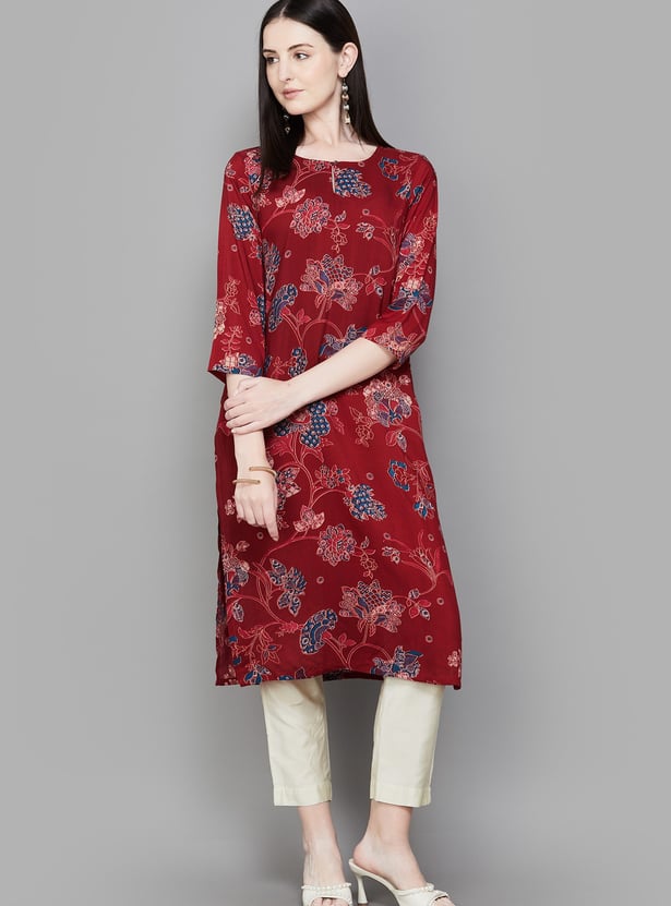 W Floral Print Straight Kurta