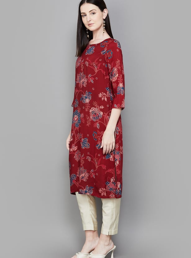 W Floral Print Straight Kurta