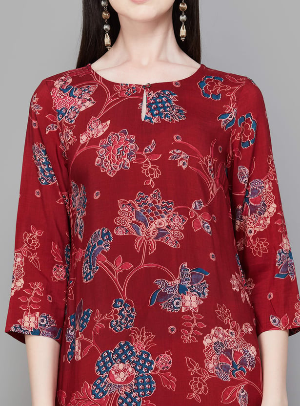 W Floral Print Straight Kurta