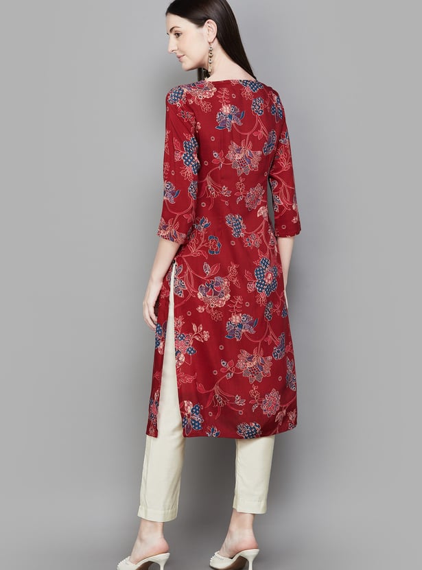 W Floral Print Straight Kurta