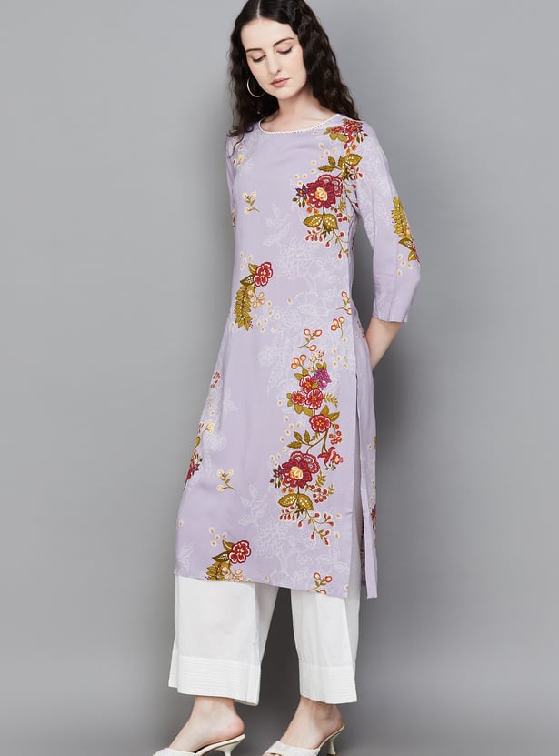 W Floral Print Straight Kurta