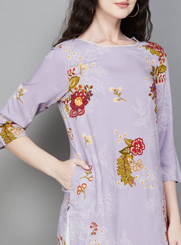 W Floral Print Straight Kurta