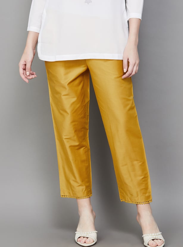 W Solid Straight Pants