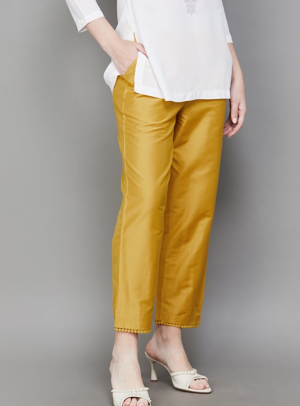 W Solid Straight Pants