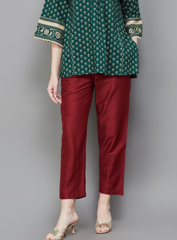 W Solid Straight Pants