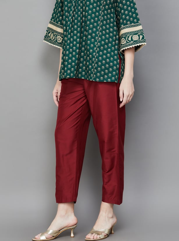 W Solid Straight Pants