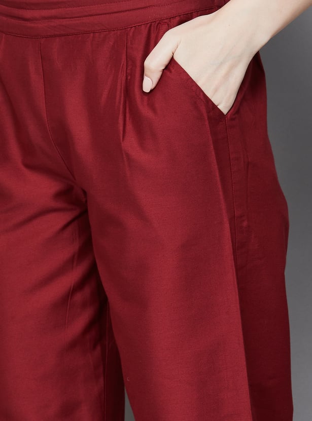 W Solid Straight Pants