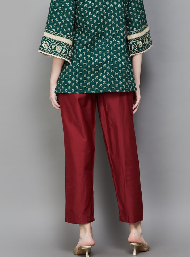 W Solid Straight Pants