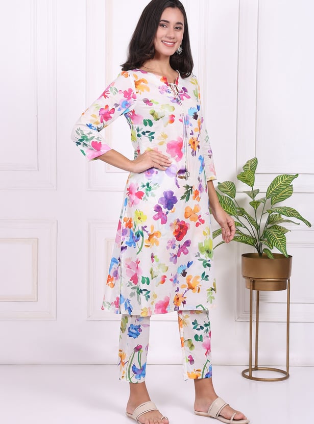 W Floral Print Kurta Set