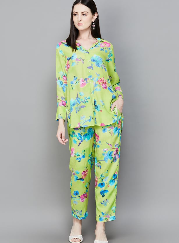 W Floral Print Kurti Set