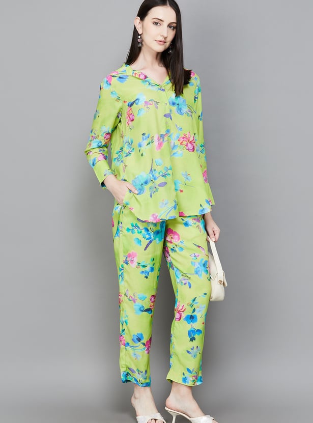 W Floral Print Kurti Set