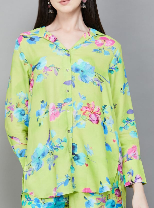 W Floral Print Kurti Set