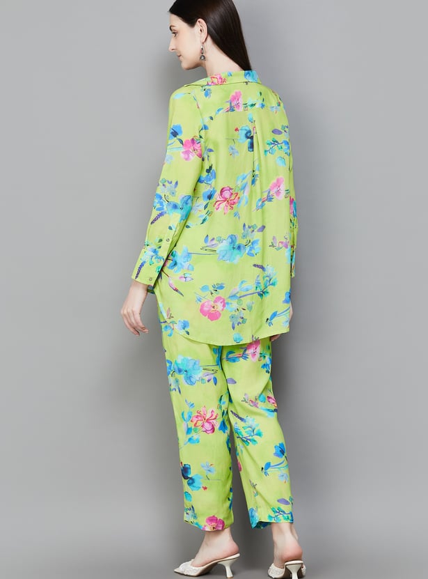 W Floral Print Kurti Set