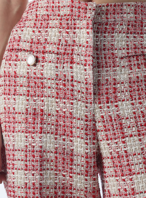 ONLY Checked Mid-Rise Trousers