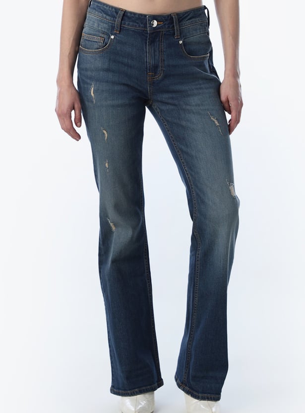 ONLY Distressed Bootcut Fit Jeans