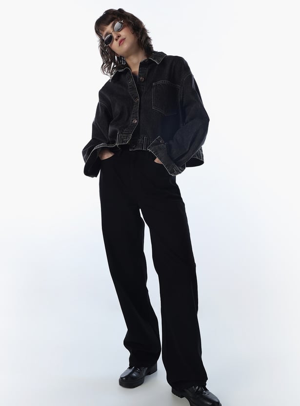 ONLY Solid Straight Fit Jeans