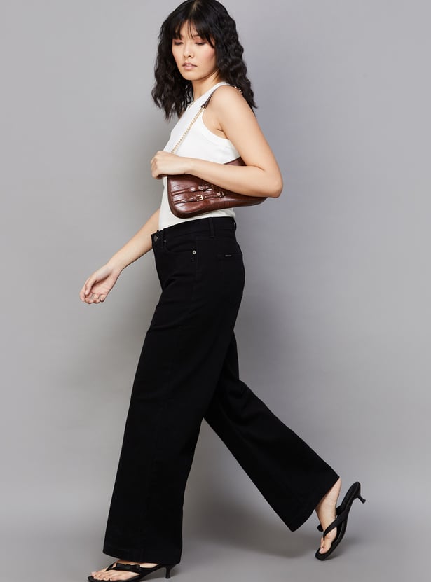 XPOSE Dark Washed Wide Leg Jeans