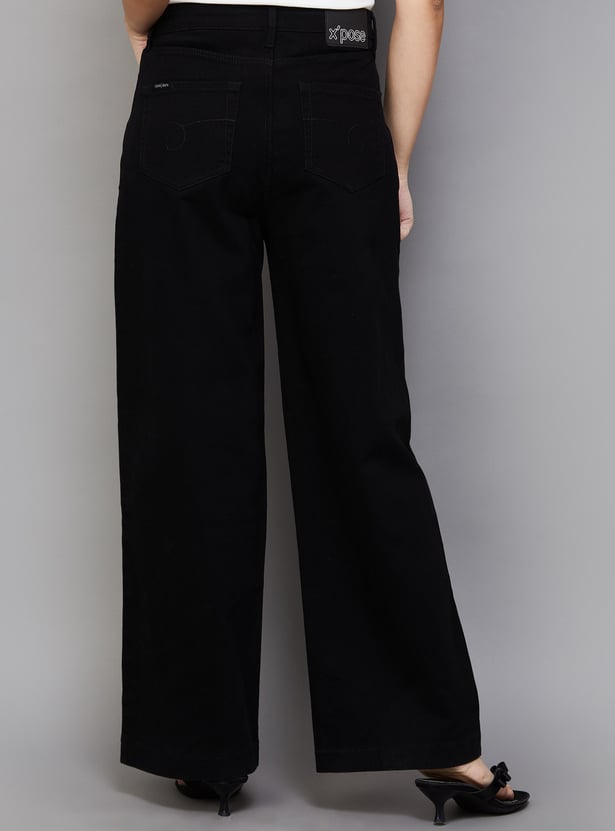 XPOSE Dark Washed Wide Leg Jeans