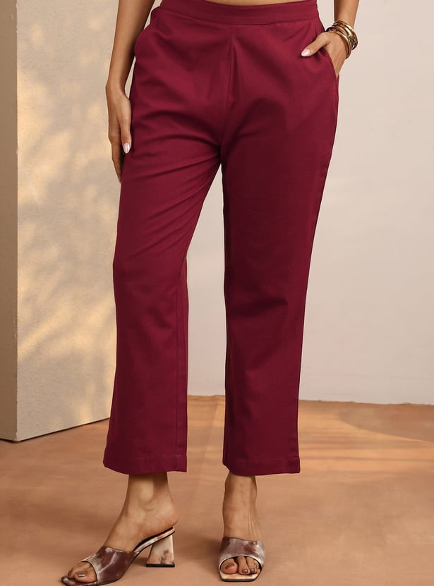 LIBAS Solid Straight Pants