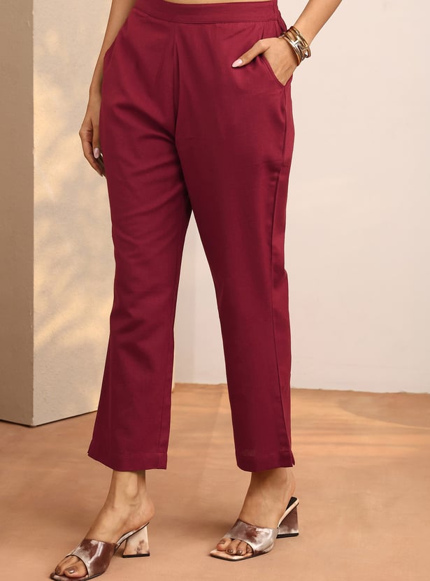LIBAS Solid Straight Pants