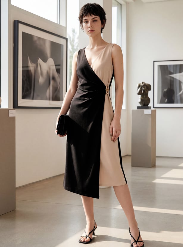 CODE Ring Detail Midi Dress