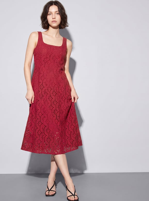 CODE Schiffli Midi Dress
