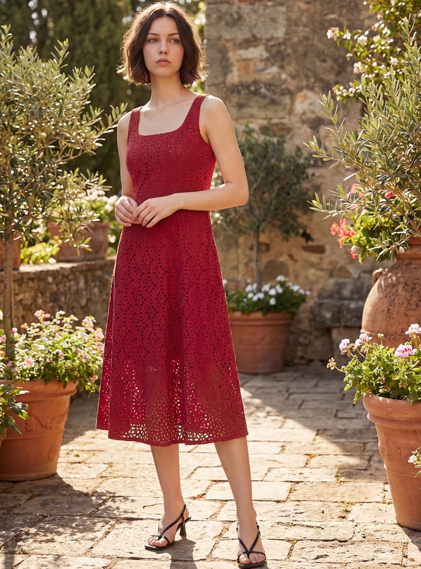 CODE Schiffli Midi Dress