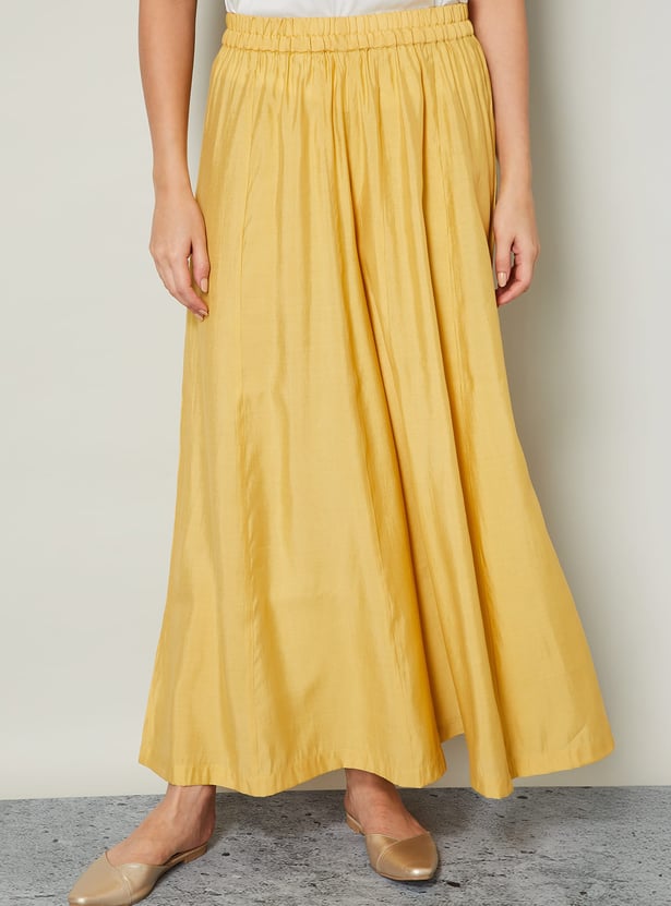 MELANGE Solid Elasticated Palazzos