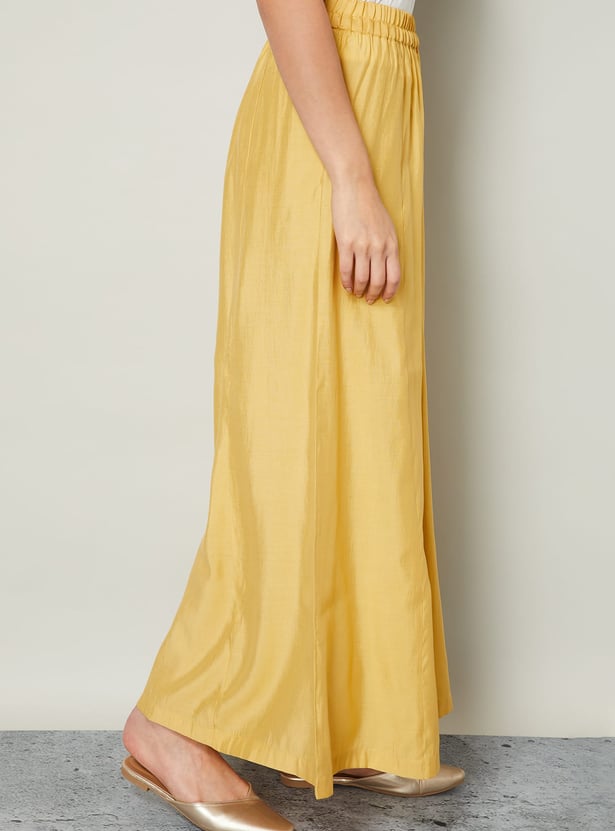 MELANGE Solid Elasticated Palazzos