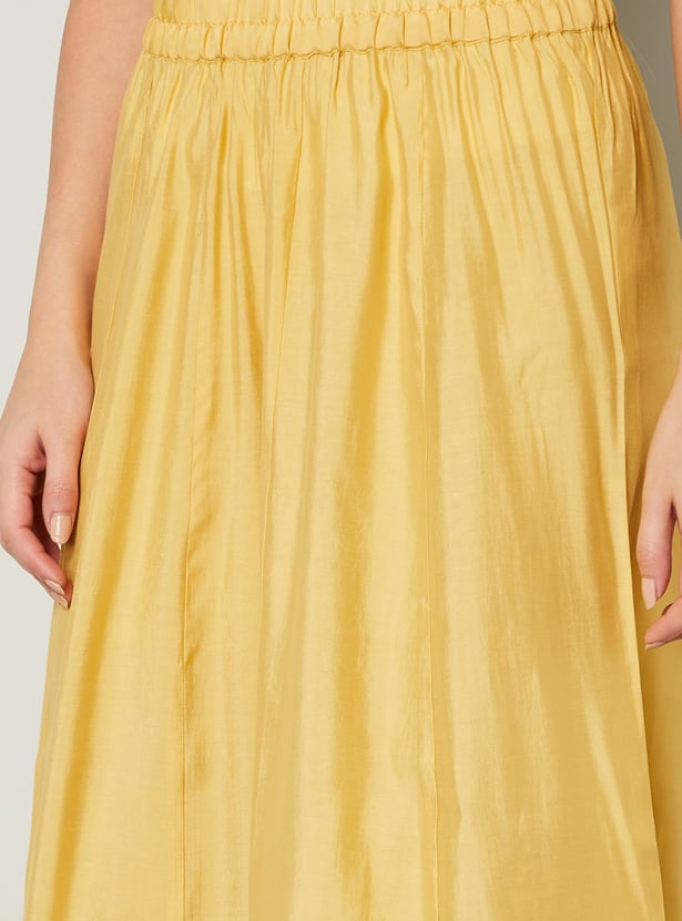 MELANGE Solid Elasticated Palazzos