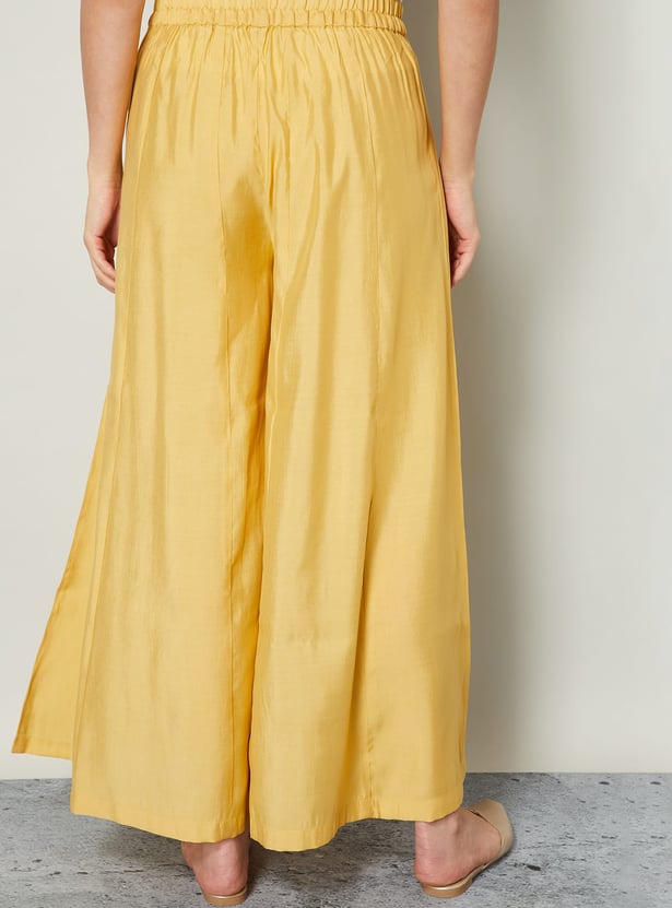 MELANGE Solid Elasticated Palazzos