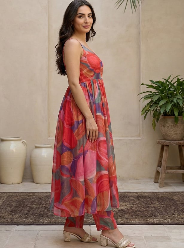 W Floral Print A-line Kurta Set