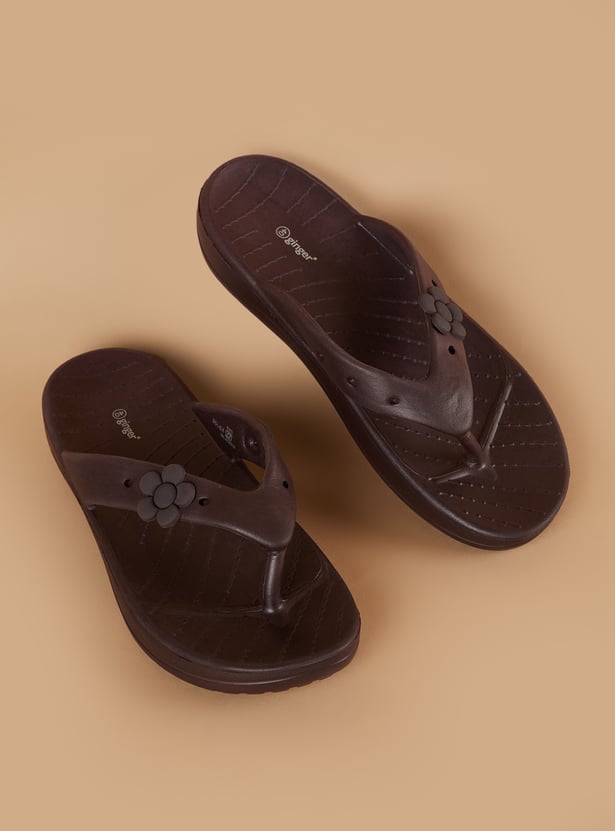 GINGER Floral Embossed Flip Flops