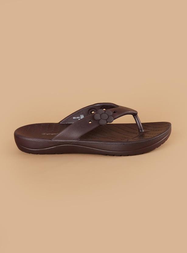 GINGER Floral Embossed Flip Flops