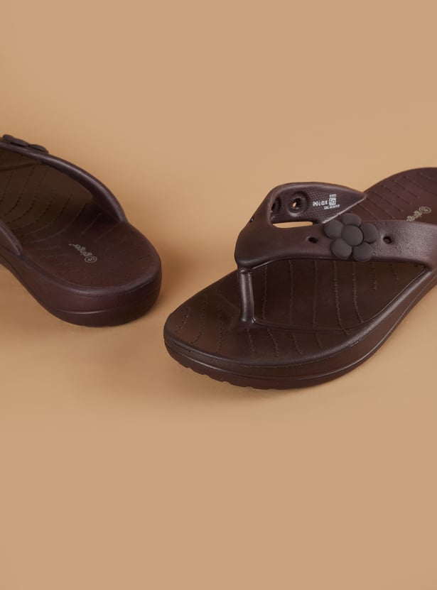 GINGER Floral Embossed Flip Flops