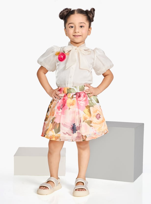 PEPPERMINT Girls Printed Top and Skirt Set