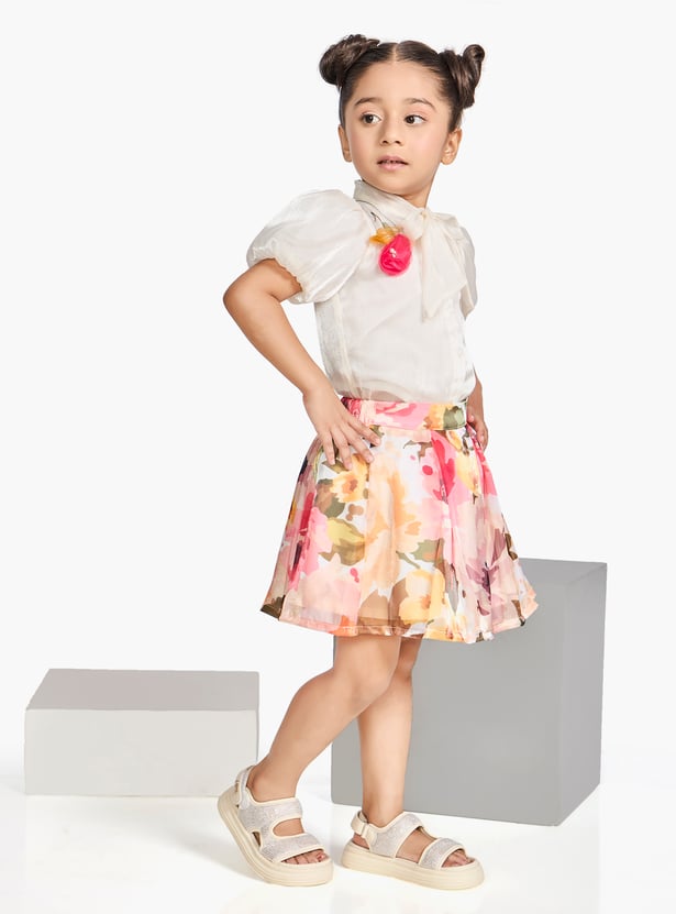 PEPPERMINT Girls Printed Top and Skirt Set