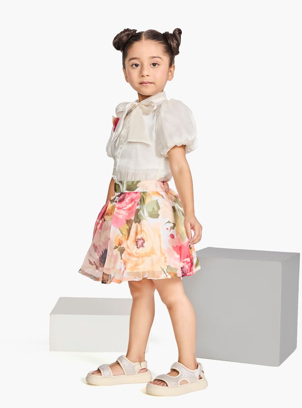 PEPPERMINT Girls Printed Top and Skirt Set