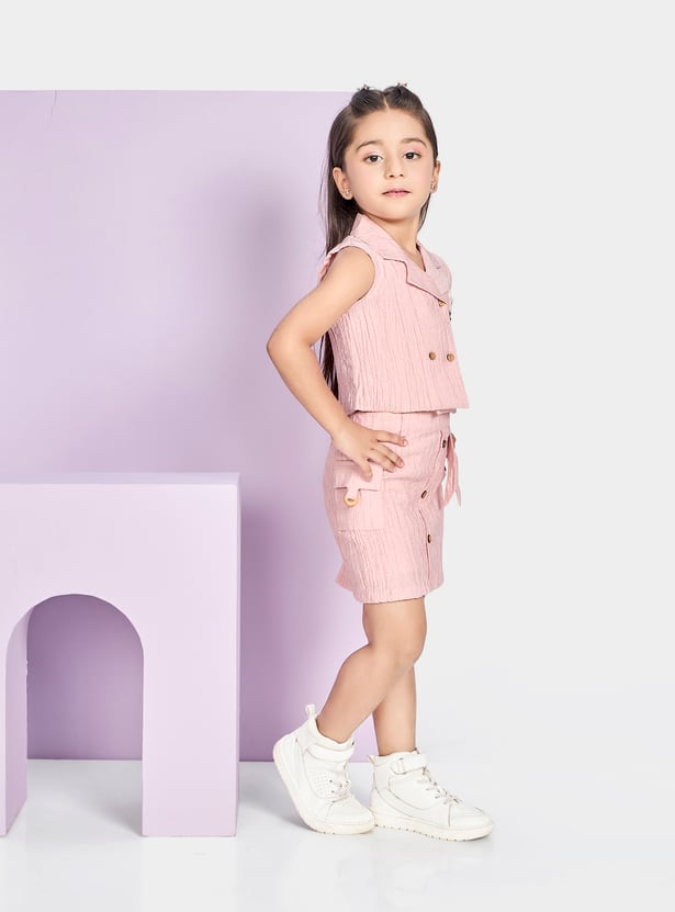 PEPPERMINT Girls Embroidered Top with Skirt