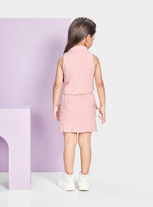 PEPPERMINT Girls Embroidered Top with Skirt