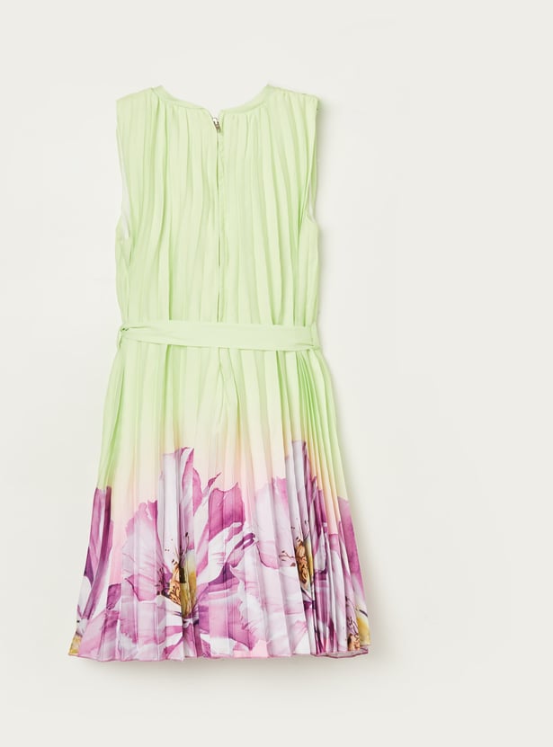 PEPPERMINT Girls Pleated Dress with Necklace