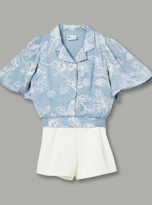PEPPERMINT Girls Embroidered Top and Shorts