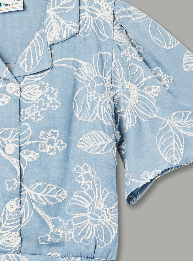 PEPPERMINT Girls Embroidered Top and Shorts