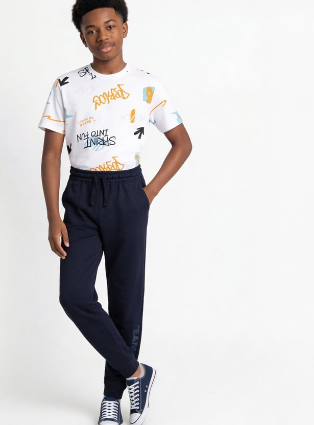 FAME FOREVER Boys Typographic Print Joggers