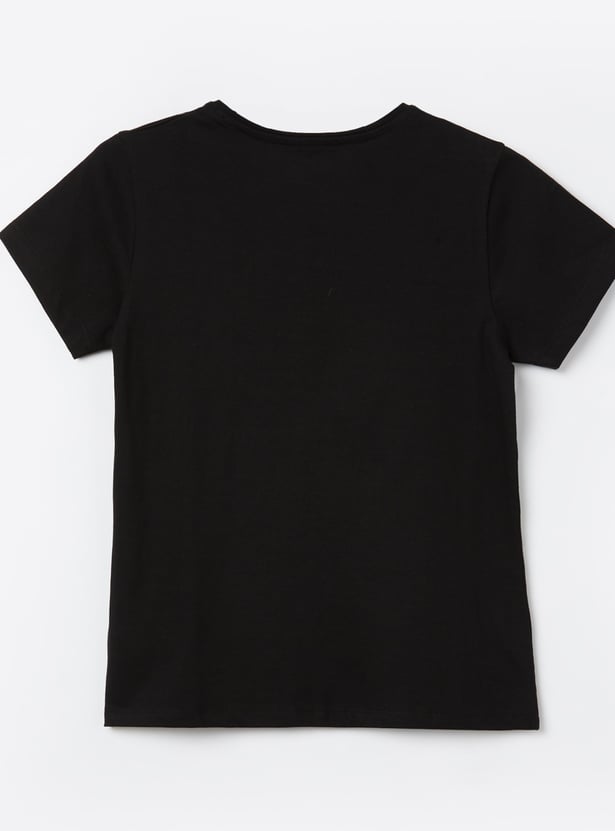 FAME FOREVER Girls Typographic Print T-shirt