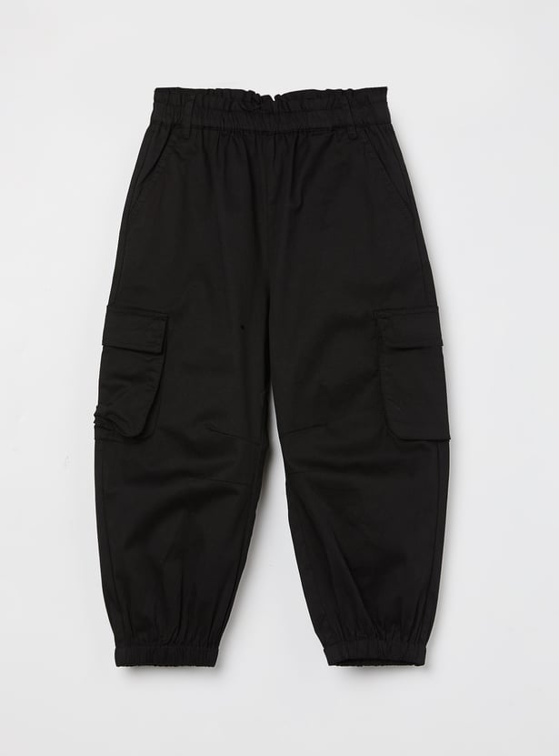 FAME FOREVER Girls Solid Cargo Joggers