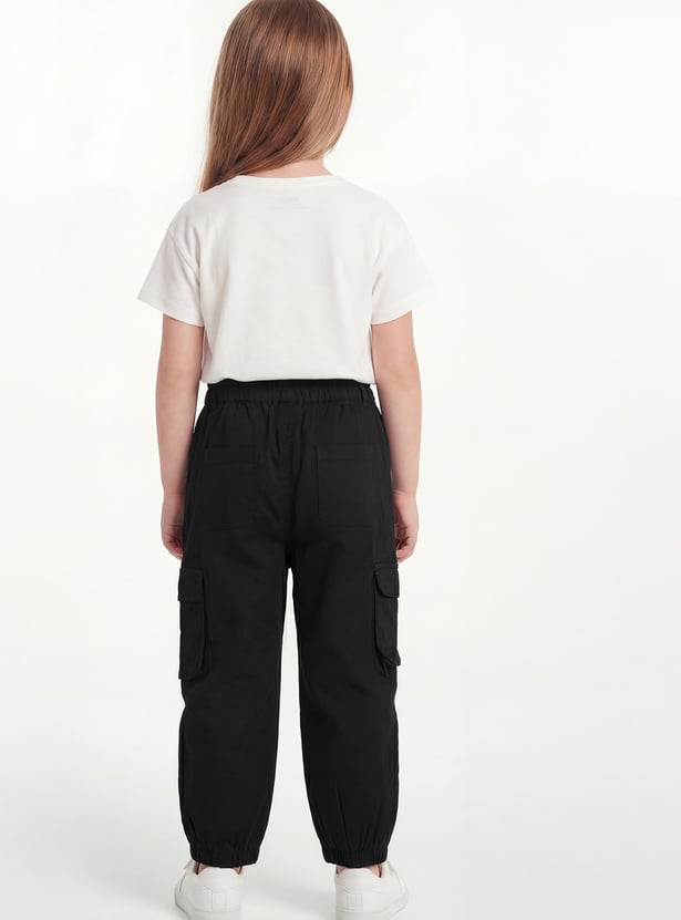 FAME FOREVER Girls Solid Cargo Joggers