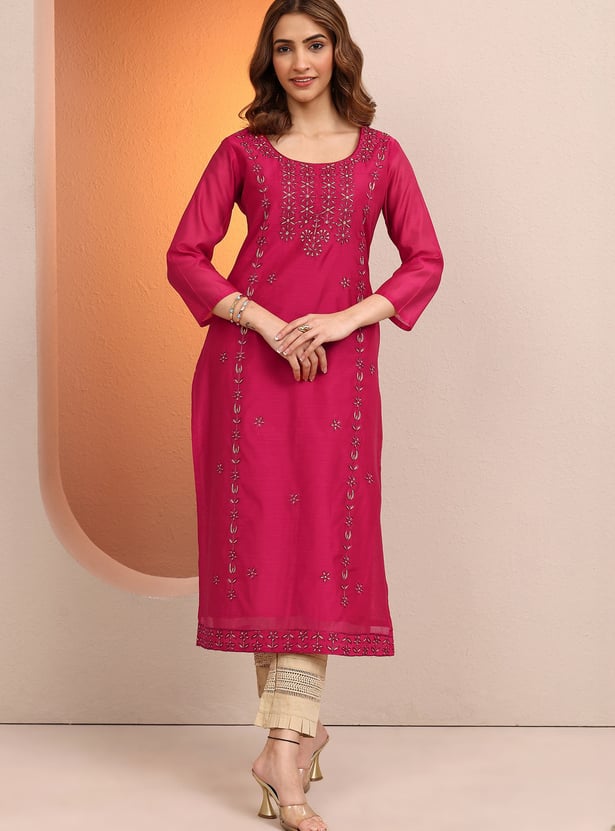 LIBAS Embroidered Straight Kurta Festive Wear